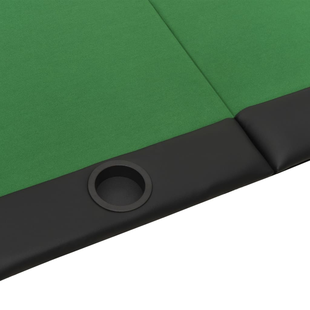 vidaXL kokkupandav pokkerilaud 10 mängijale, roheline, 206x106x75 cm