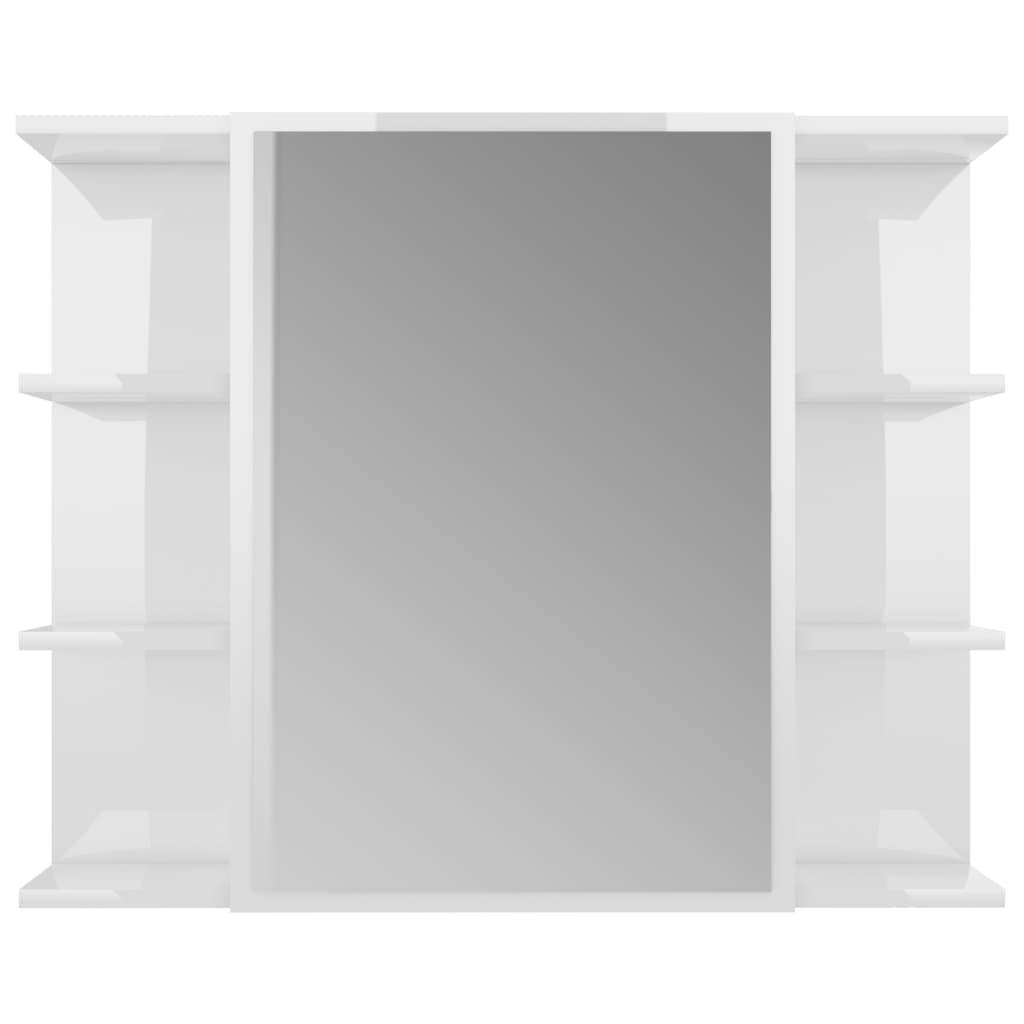 vidaXL 4-osaline vannitoamööbel, kõrgläikega, valge, puitlaastplaat