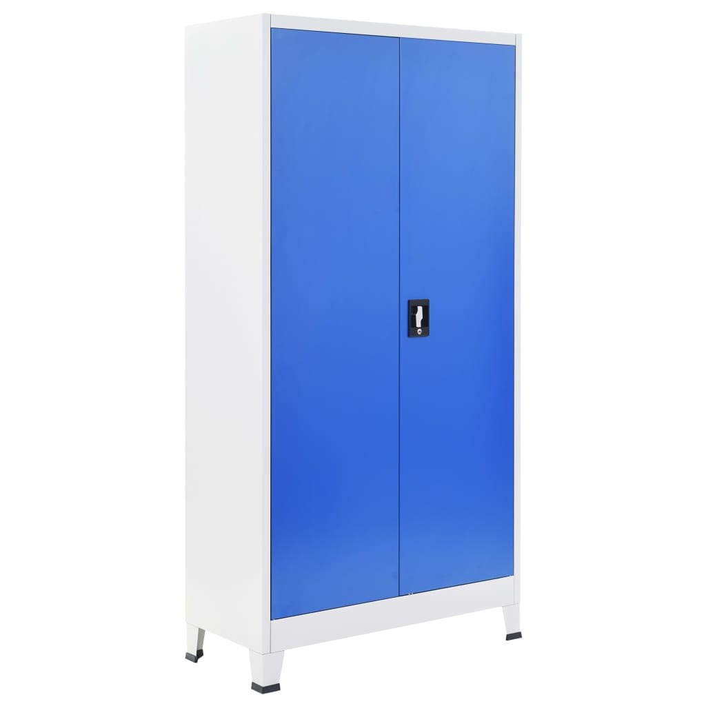 vidaXL kontorikapp, metall, 90 x 40 x 180 cm, hall ja sinine