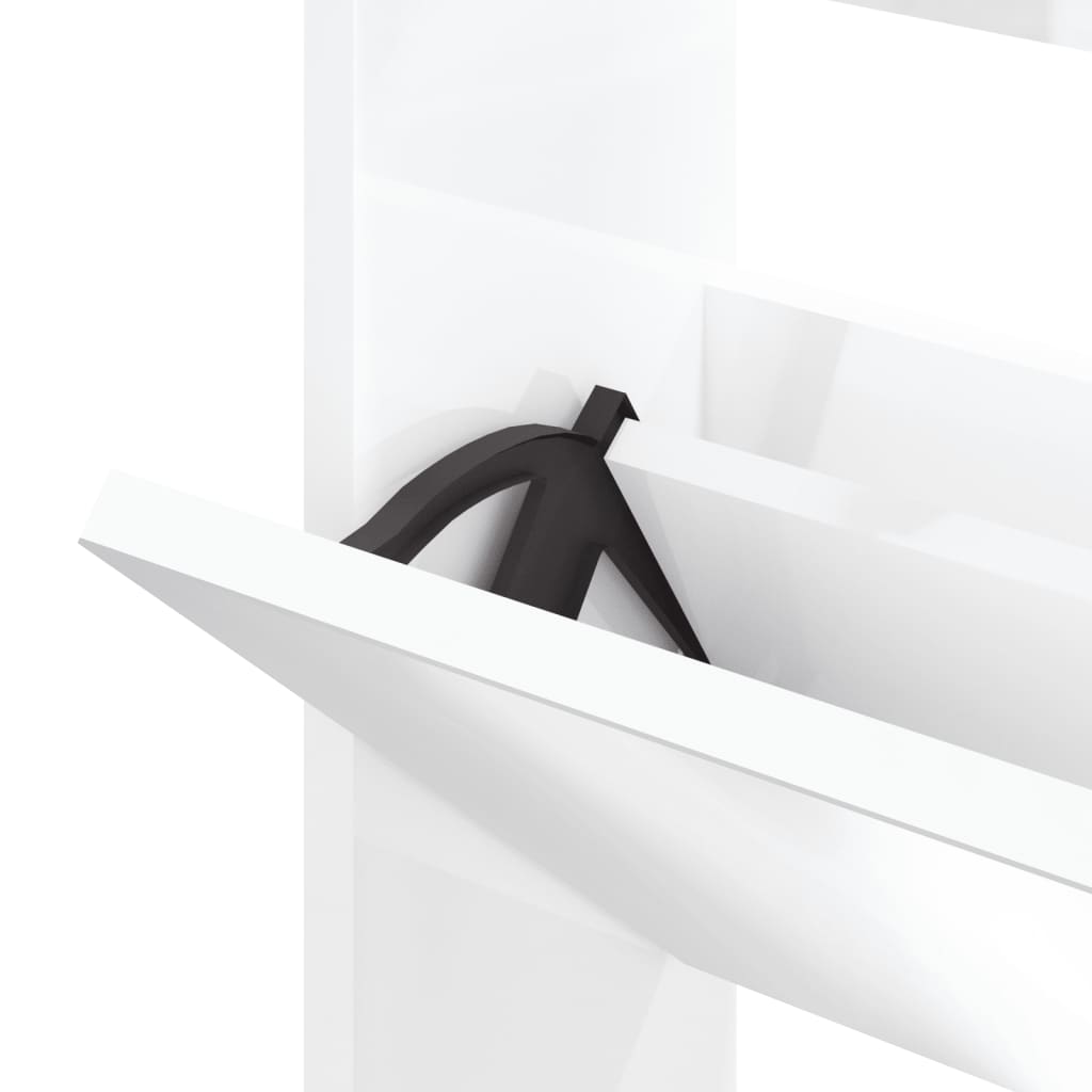 vidaXL 3 sahtliga kingakapp peegliga, kõrgläikega valge 63x17x102,5 cm