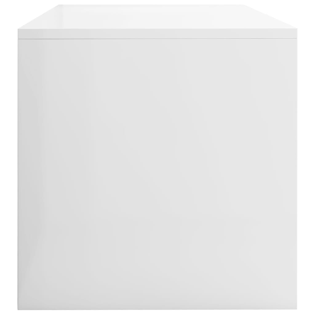 vidaXL telerikapp, kõrgläikega valge, 100 x 40 x 40 cm, puitlaastplaat