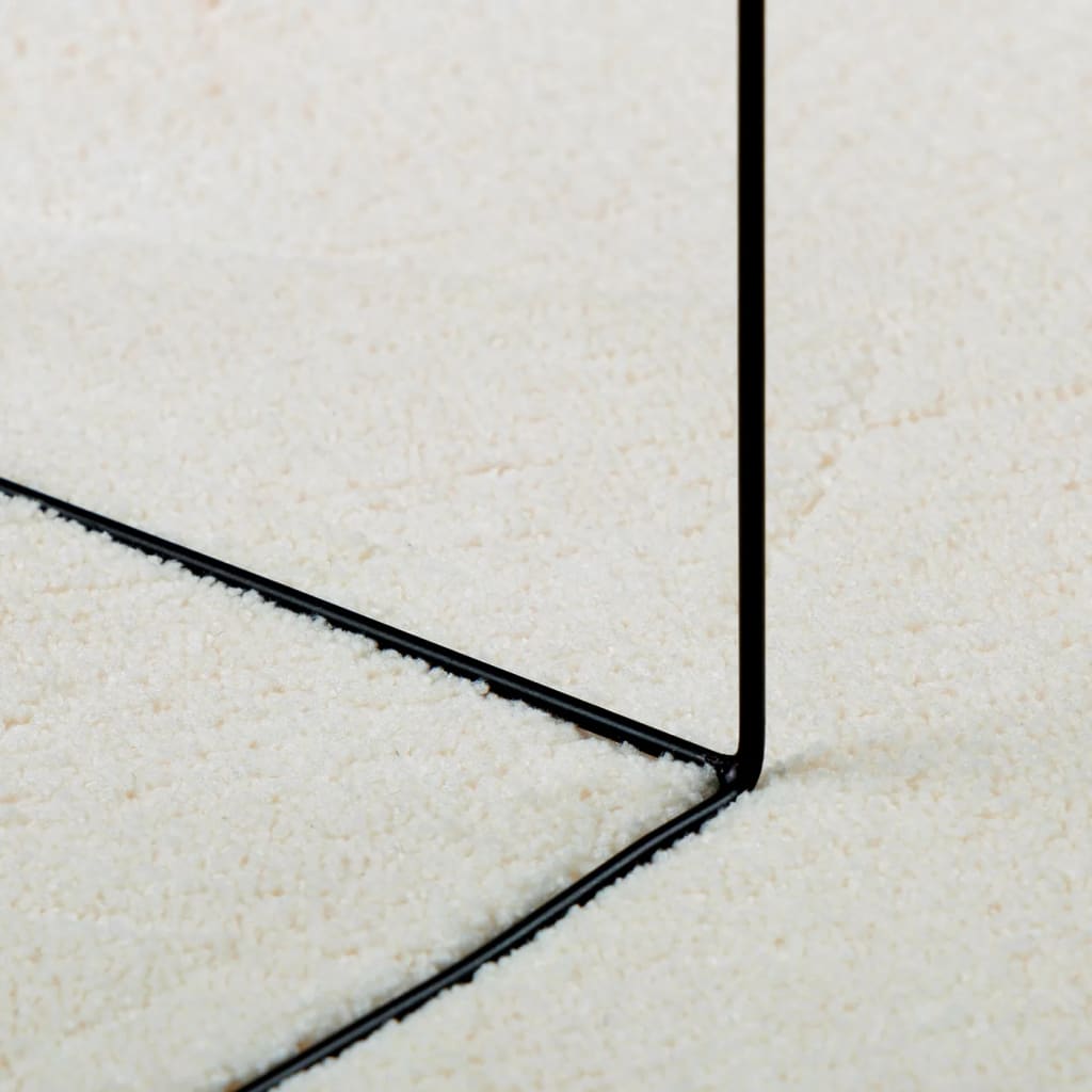vidaXL vaip "OVIEDO" lühikese narmaga, kreemjas, 80 x 150 cm