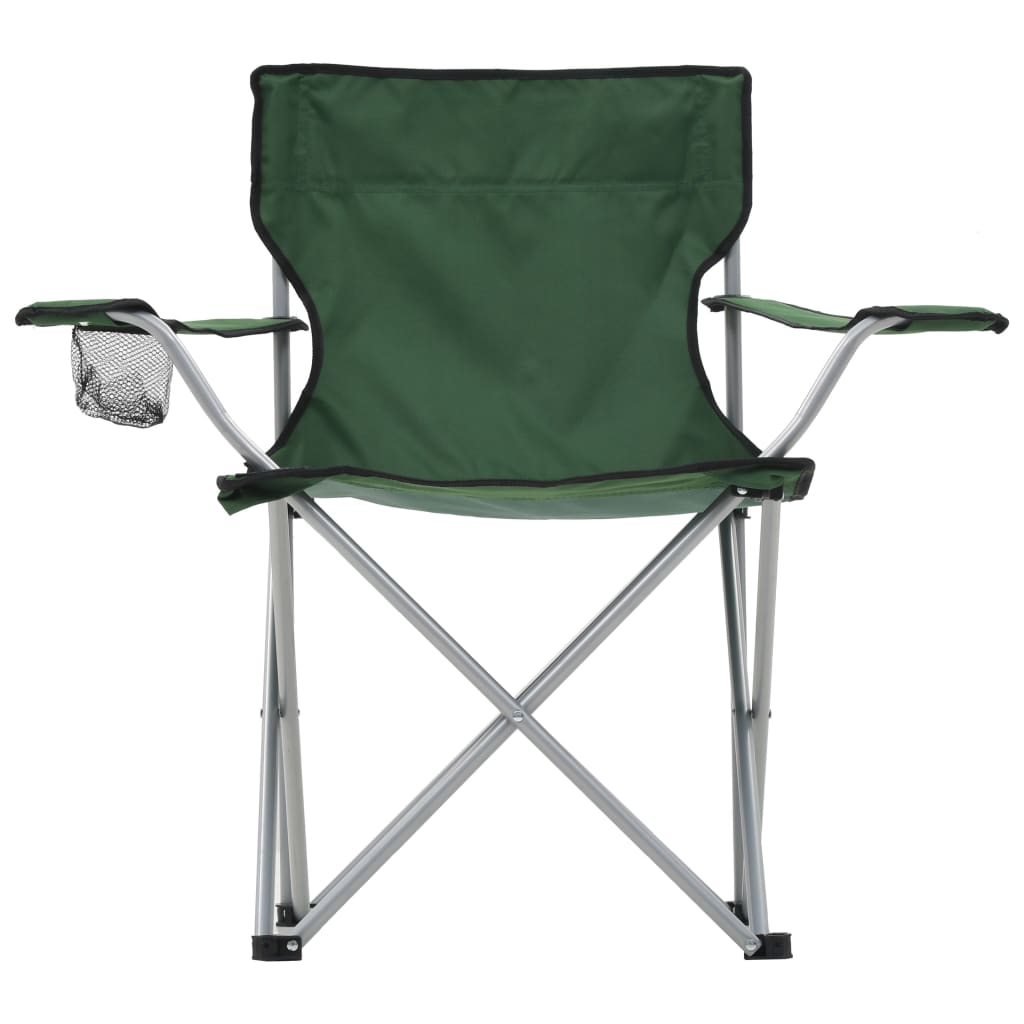vidaXL matkalaua ja -toolide komplekt, 3 tk, roheline