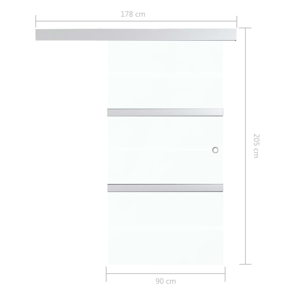 vidaXL lükanduks, pehmed piirajad, ESG-klaas ja alumiinium 90 x 205 cm