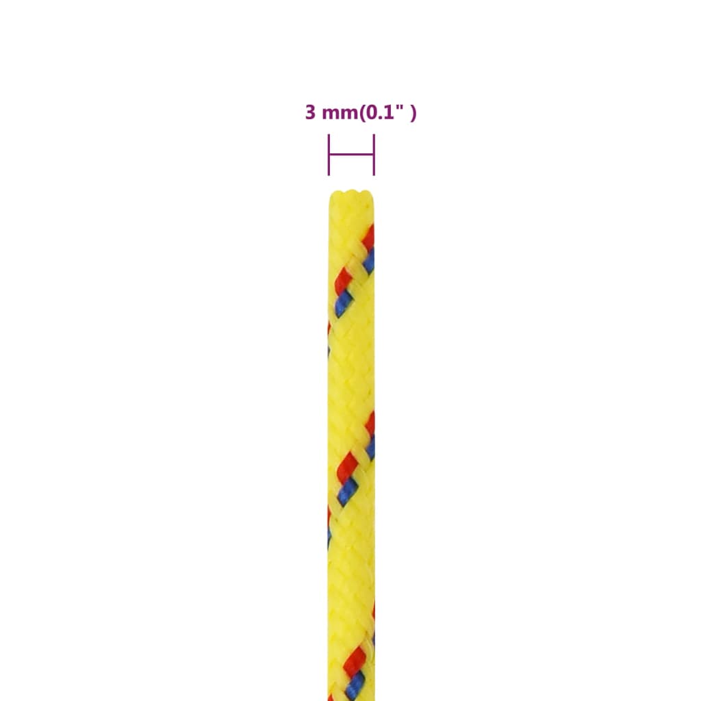 vidaXL paadiköis, kollane, 3 mm, 250 m, polüpropüleen