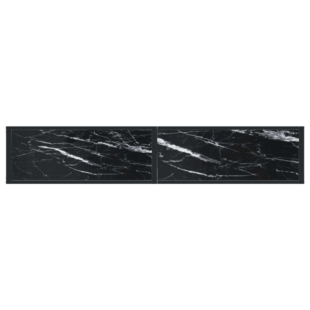vidaXL konsoollaud, must marmor, 180 x 35 x 75,5 cm, karastatud klaas