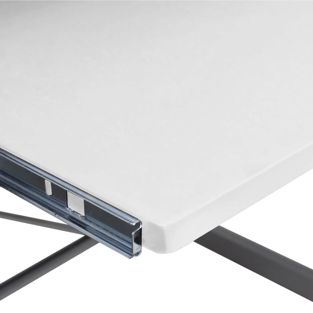 vidaXL nurga arvutilaud, valge, 132 x 112 x 99 cm, tehispuit