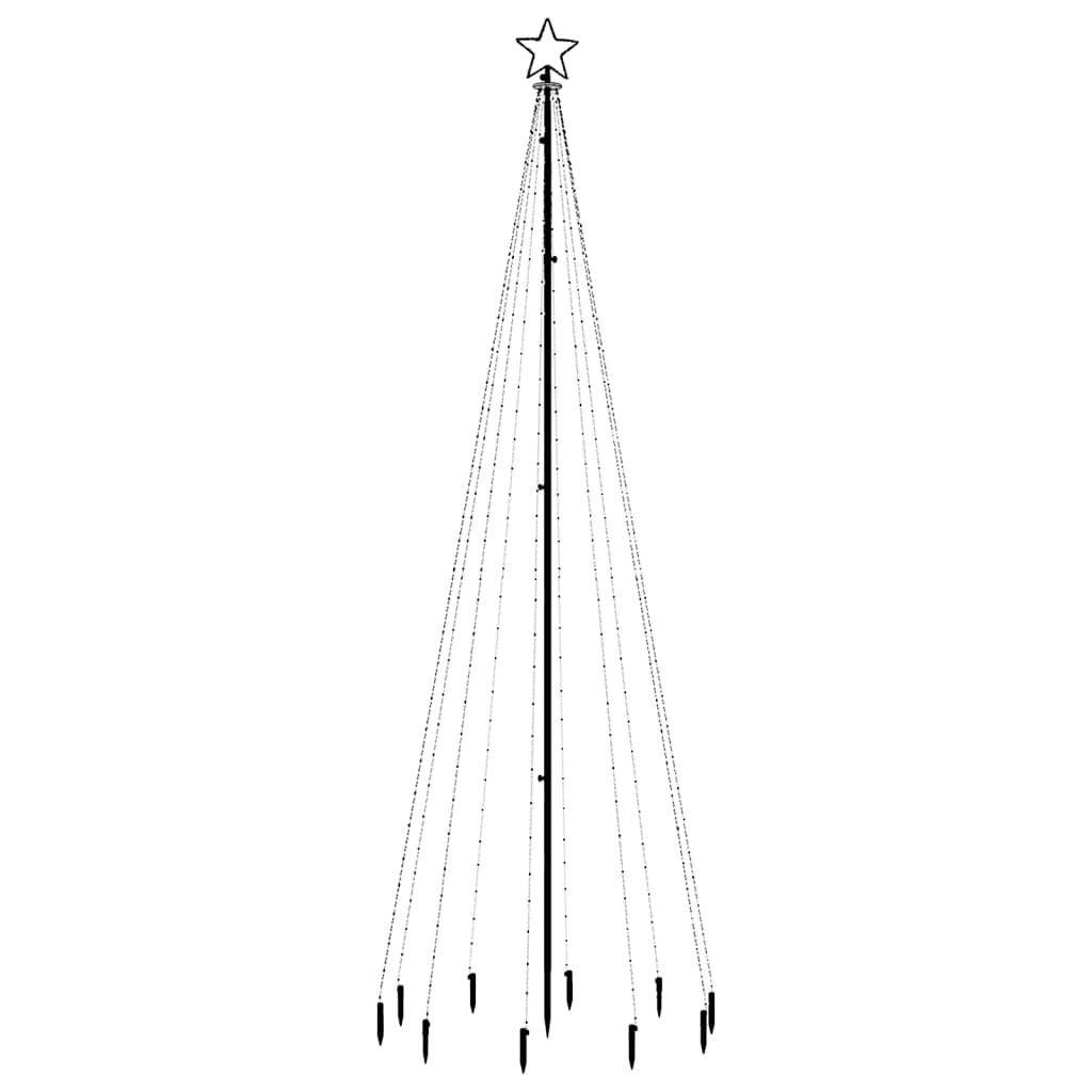 vidaXL jõulupuu vaiaga, soe valge, 310 LEDi, 300 cm