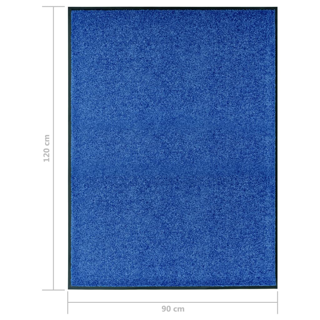 vidaXL uksematt pestav, sinine, 90 x 120 cm