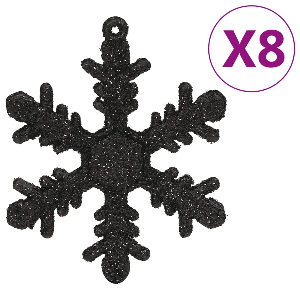 vidaXL 111-osaline jõulukuulide komplekt, must, polüstüreen