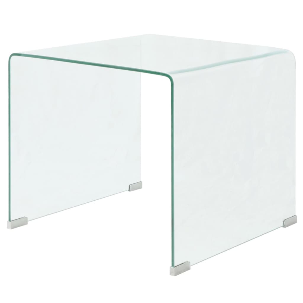 vidaXL karastatud klaasist kohvilaud 49,5 x 50 x 45 cm läbipaistev