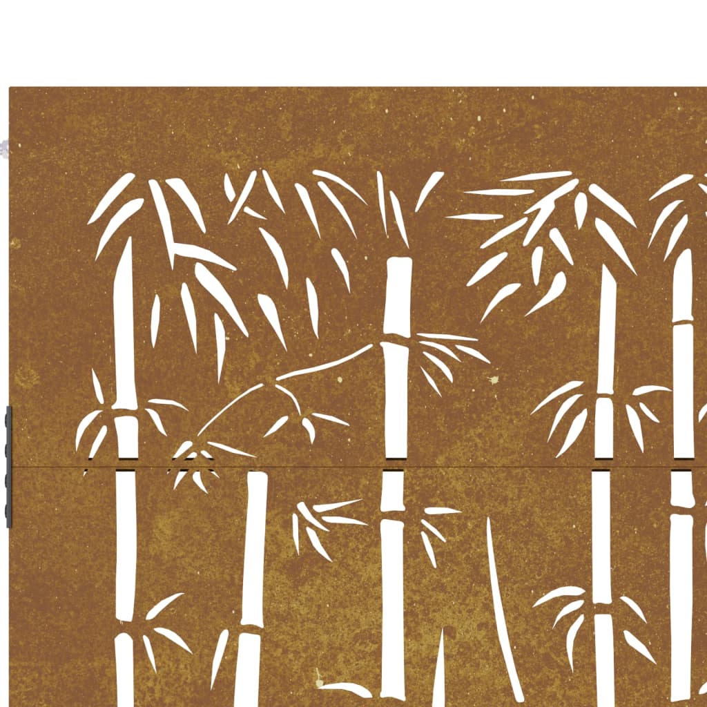 vidaXL aiavärav, 105 x 130 cm, Corteni teras, bambuse kujundus