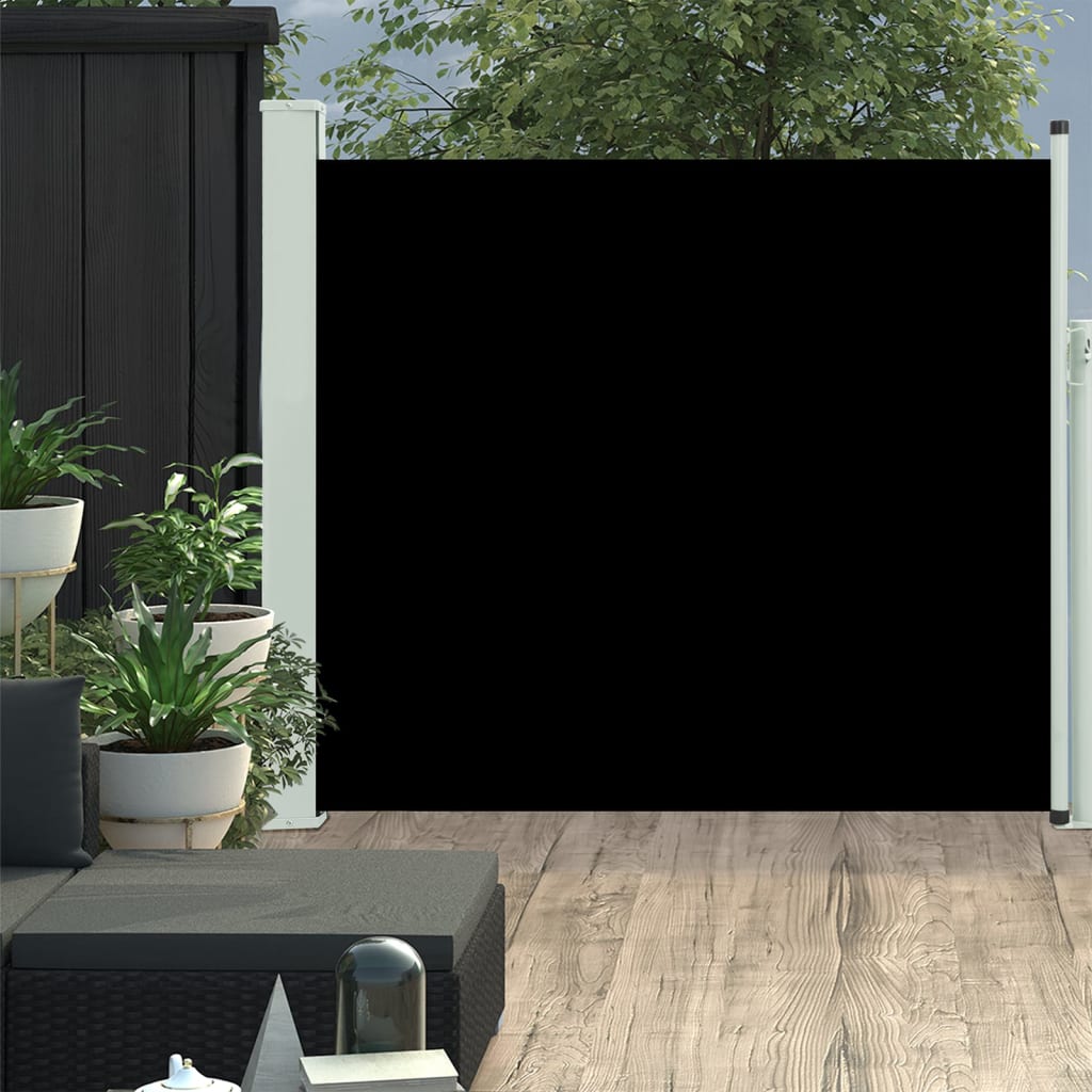 vidaXL lahtitõmmatav terrassi külgsein, 100 x 300 cm, must