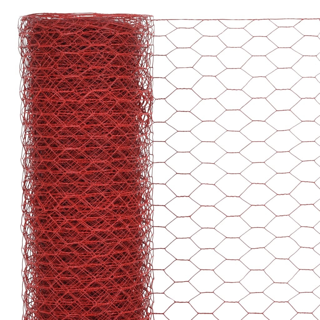 vidaXL kanade traataed, teras PVC kattega, 25 x 1,5 m, punane