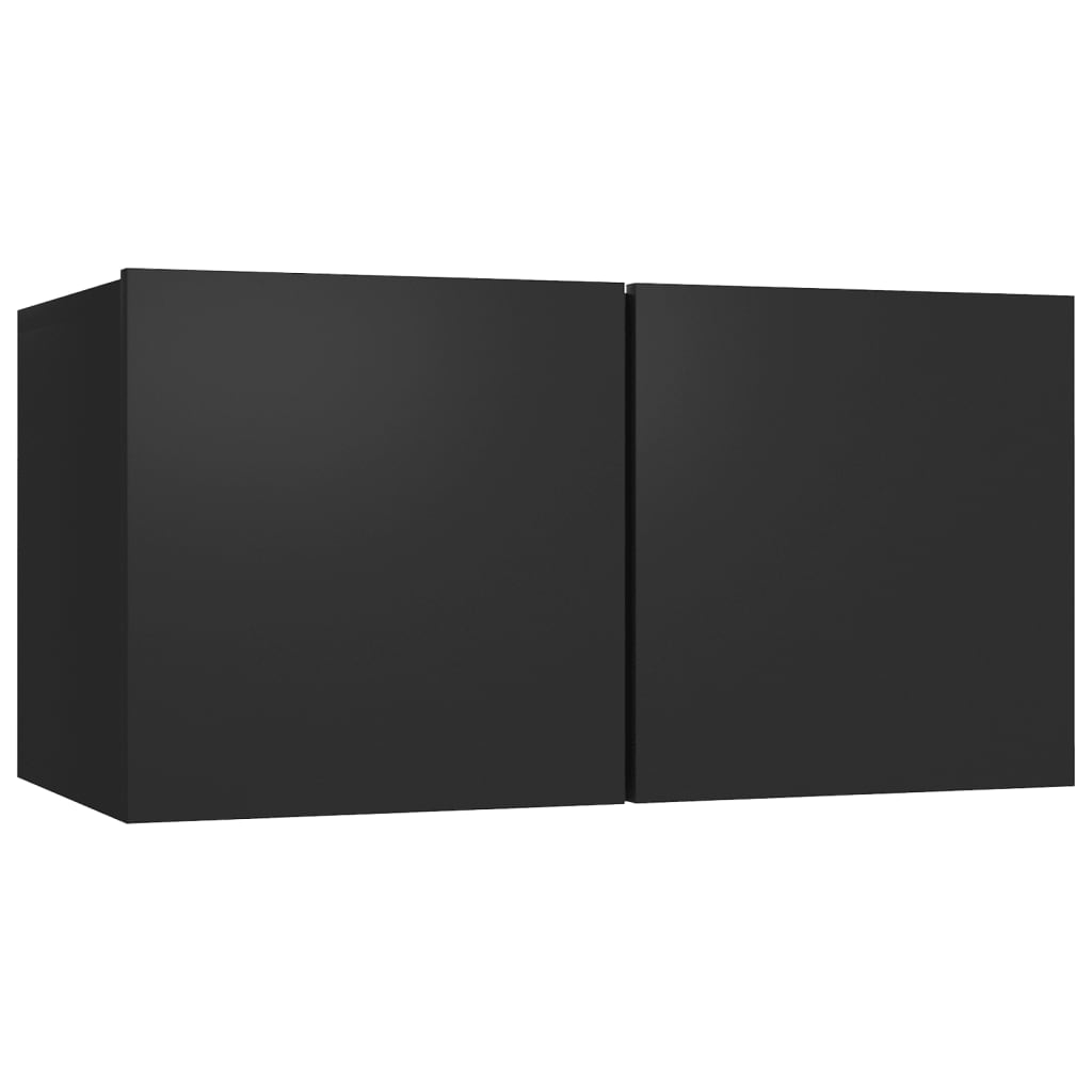 vidaXL 7-osaline telerikappide komplekt, must, puitlaastplaat