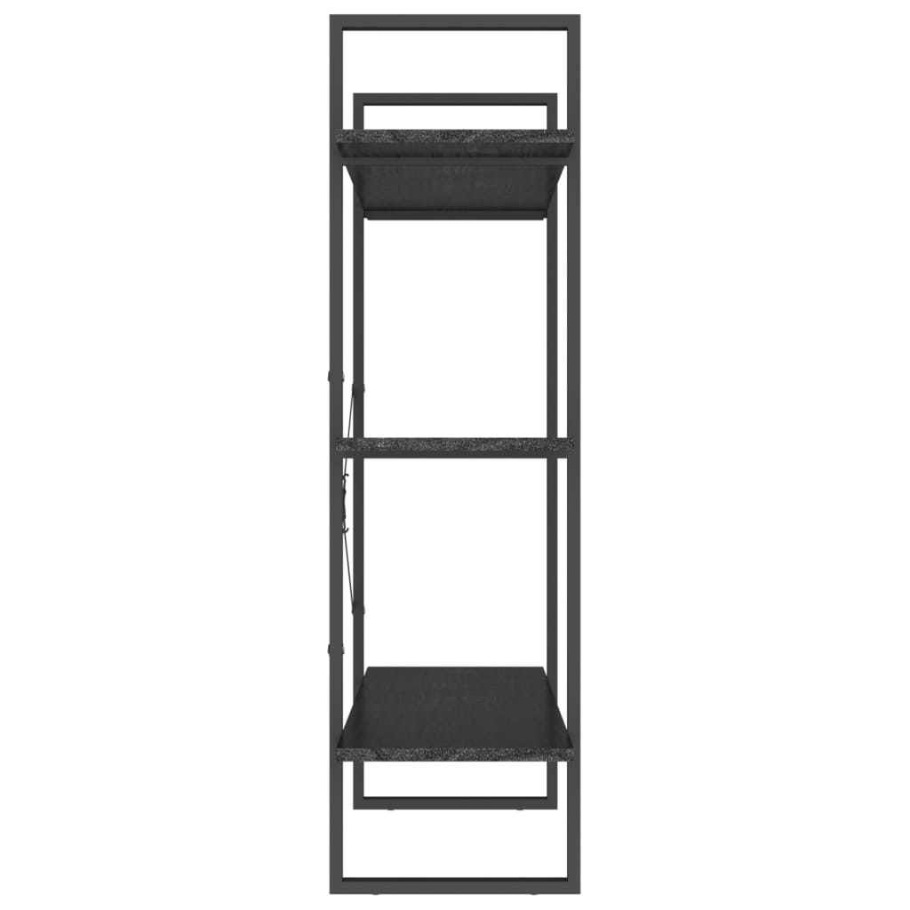 vidaXL 3-korruseline raamaturiiul, 100 x 30 x 105 cm, must, männipuit
