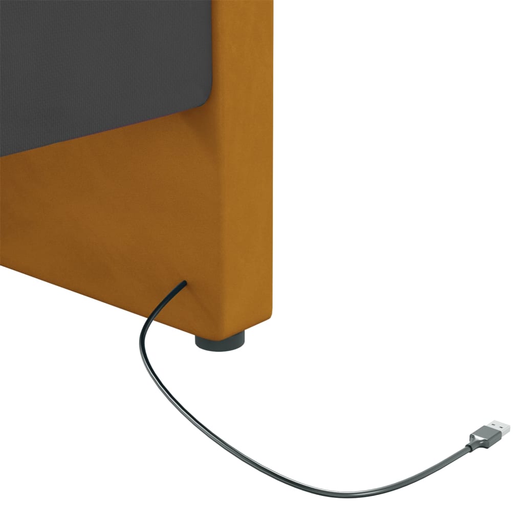vidaXL päevavoodi USB-pesaga, pruun, samet, 90 x 200 cm