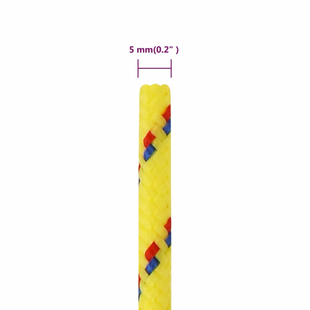 vidaXL paadiköis, kollane, 5 mm, 25 m, polüpropüleen