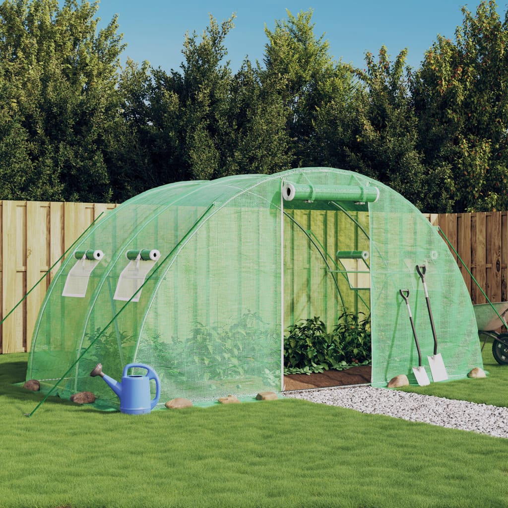 vidaXL kasvuhoone terasraamiga, roheline, 8 m², 4x2x2 m