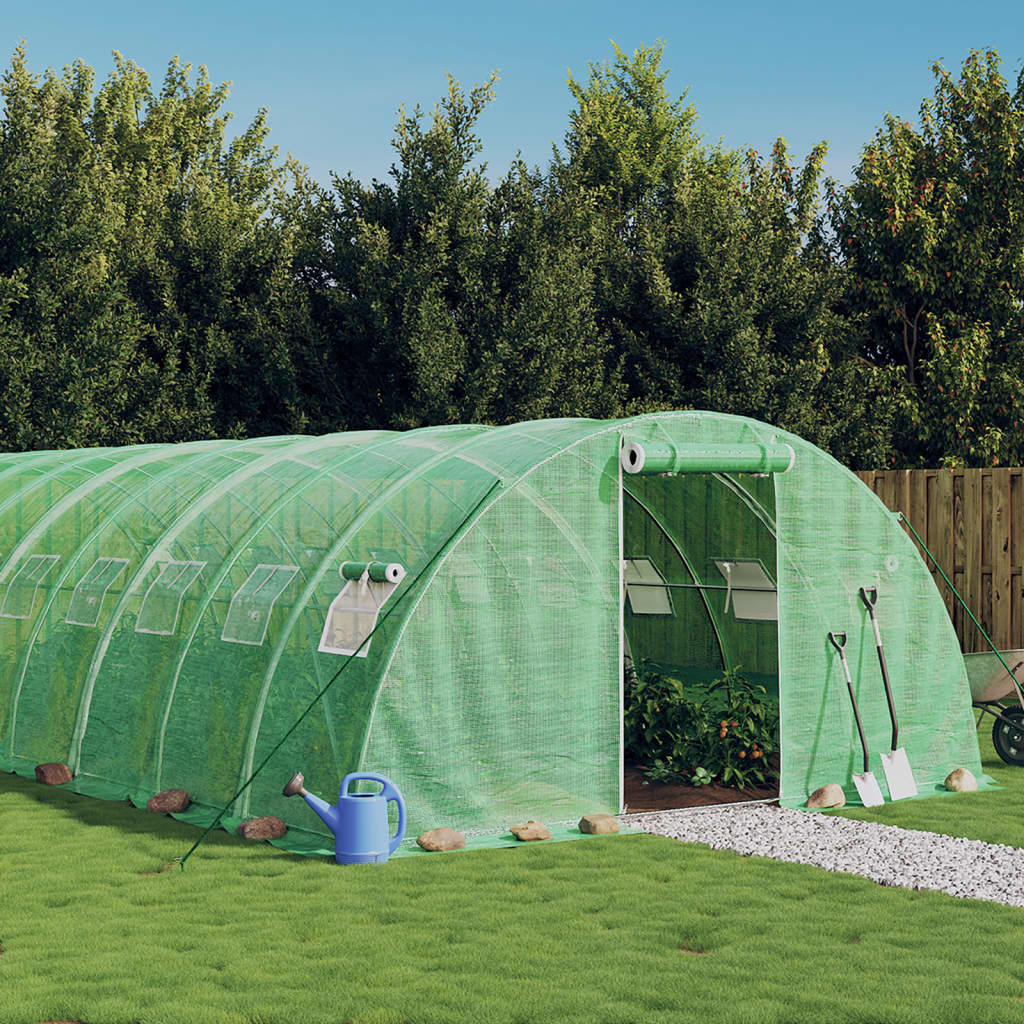 vidaXL kasvuhoone terasraamiga, roheline, 24 m², 6x4x2 m