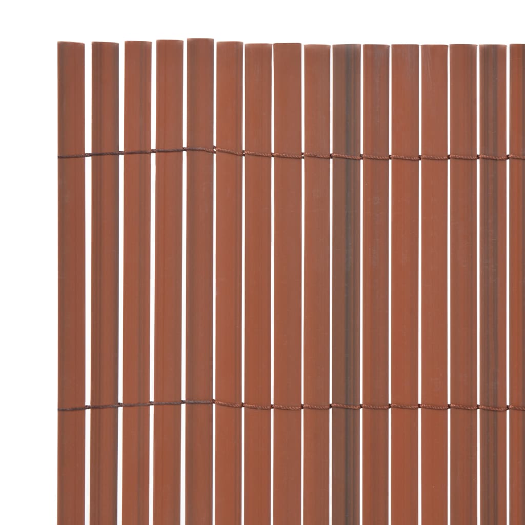 vidaXL kahepoolne piirdeaed, PVC 90 x 300 cm, pruun