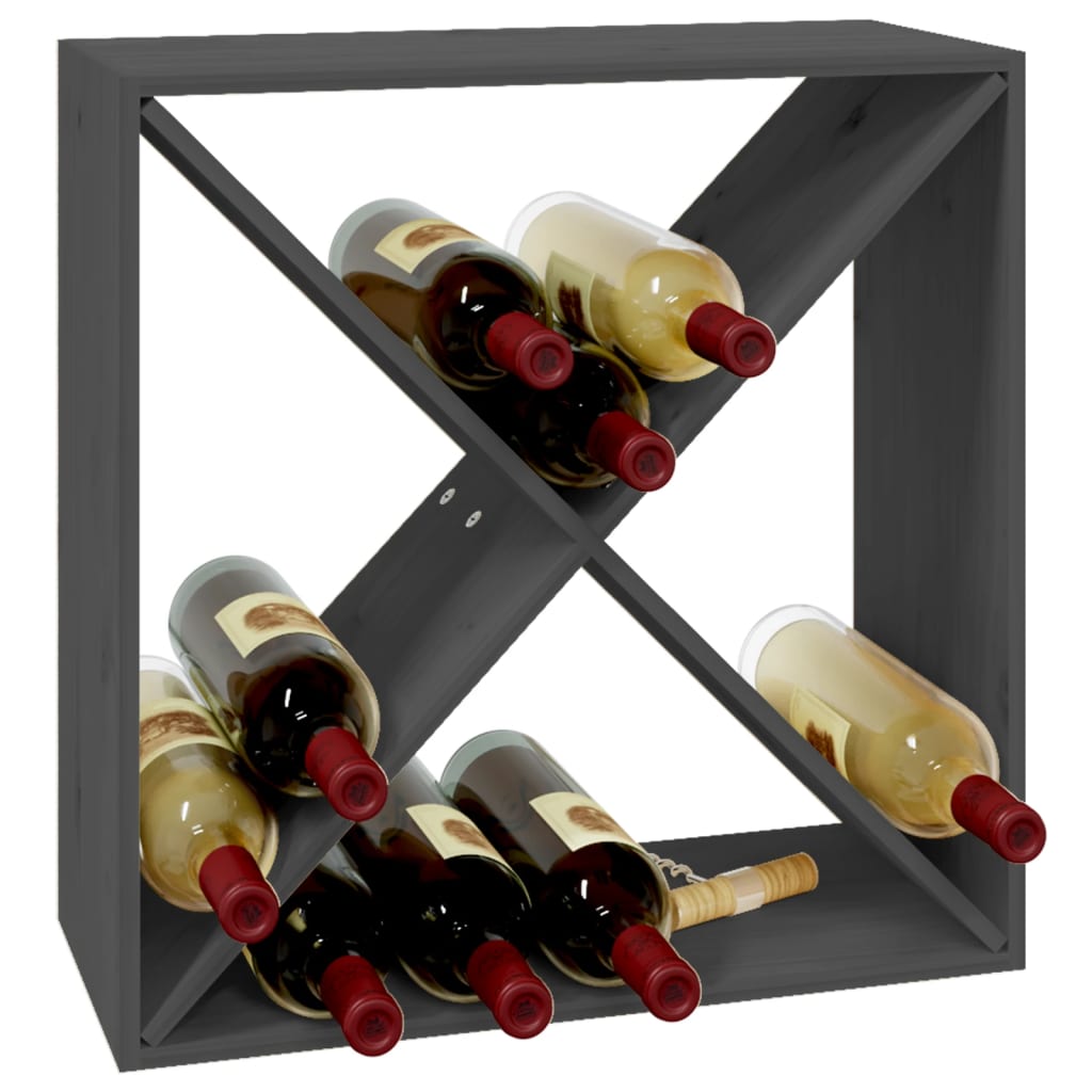 vidaXL veinikapp, hall, 62 x 25 x 62 cm, männipuit