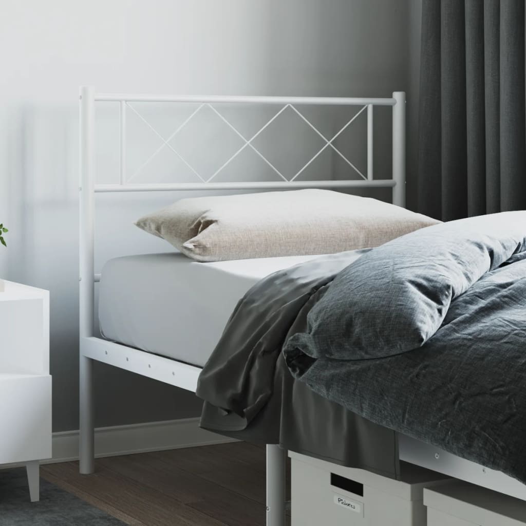 vidaXL metallist voodipeats, valge, 75 cm