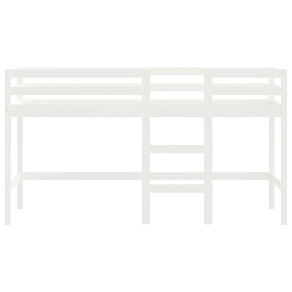 vidaXL laste kõrge voodi redeliga, valge, 80 x 200 cm, männipuit