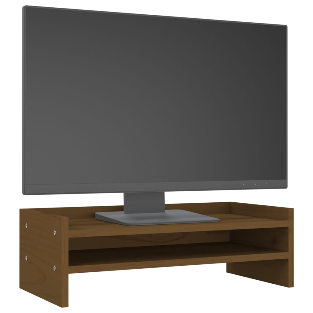 vidaXL monitorialus, meepruun, 50x24x16 cm, männipuit