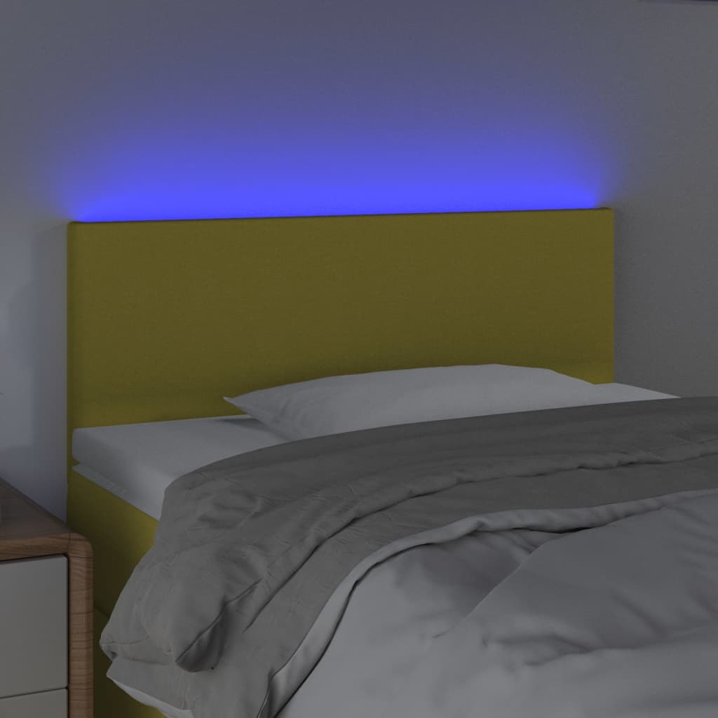 vidaXL LED-voodipeats, roheline, 90x5x78/88 cm, kangas