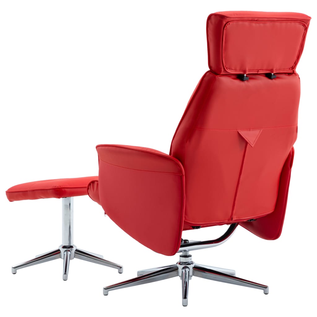 vidaXL allalastava seljatoega tool, jalapingiga punane, kunstnahk