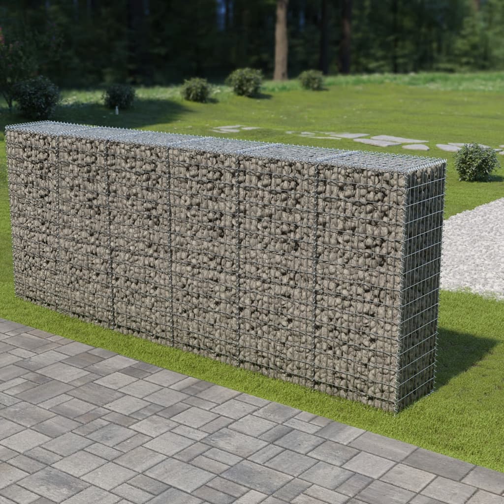 vidaXL kattega gabioonsein, tsingitud teras, 300 x 50 x 150 cm