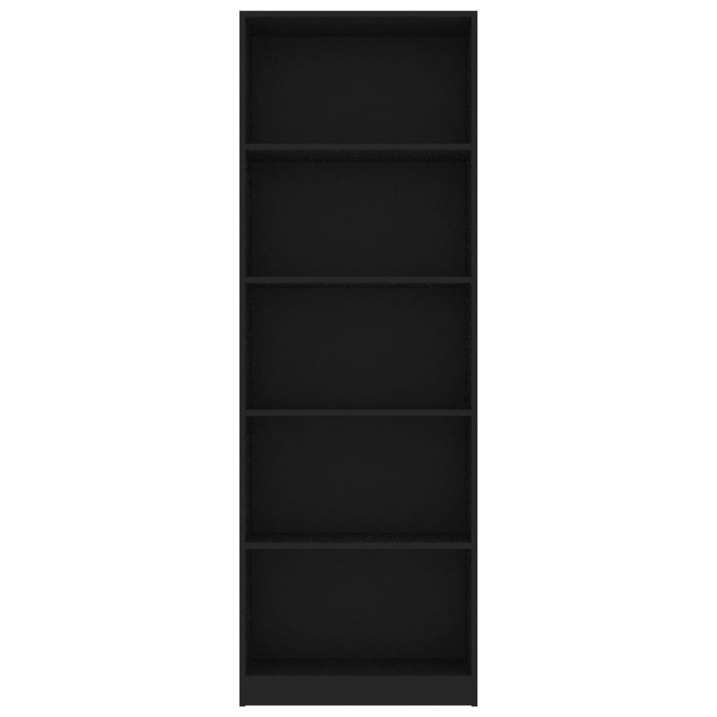 vidaXL 5-korruseline raamaturiiul must 60x24x175 cm, puitlaastplaat