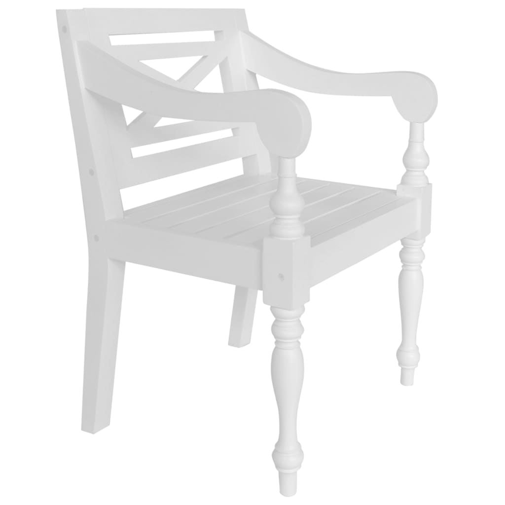 vidaXL bataavia toolid, 2 tk, valge, mahagonipuit