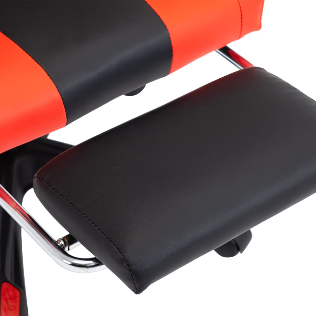 vidaXL võidusõidutool jalatoega, punane ja must, kunstnahk