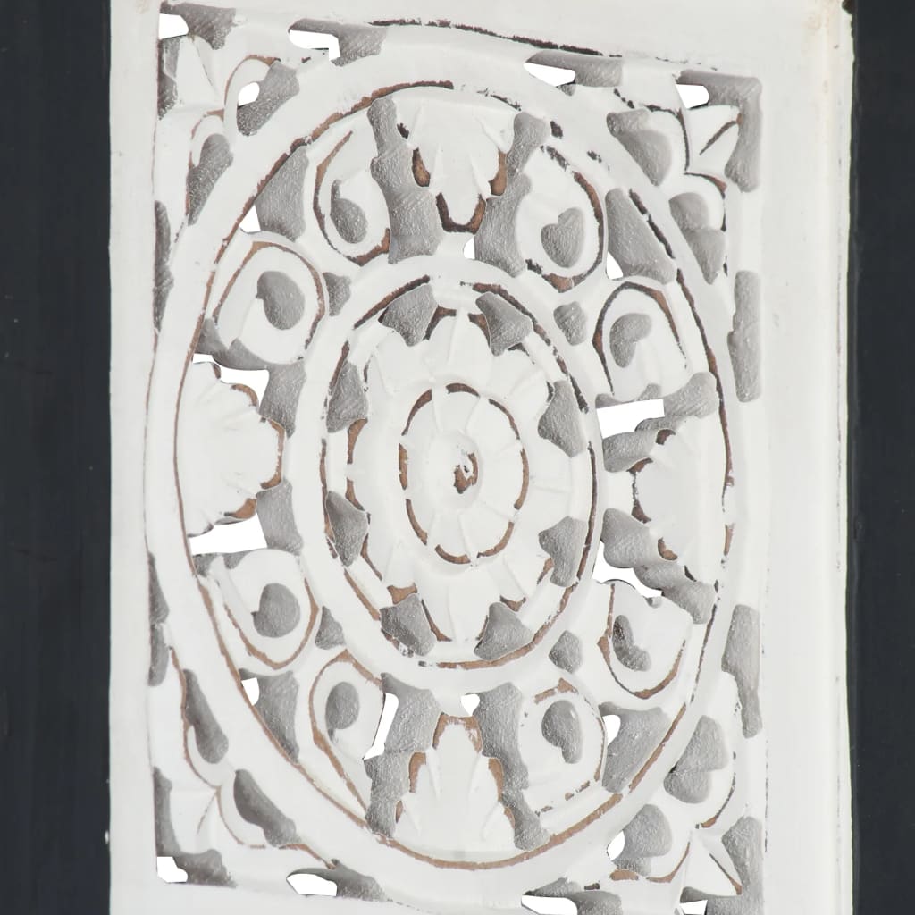 vidaXL käsitsi nikerdatud seinapaneel, MDF, 40x40x1,5 cm, must/valge