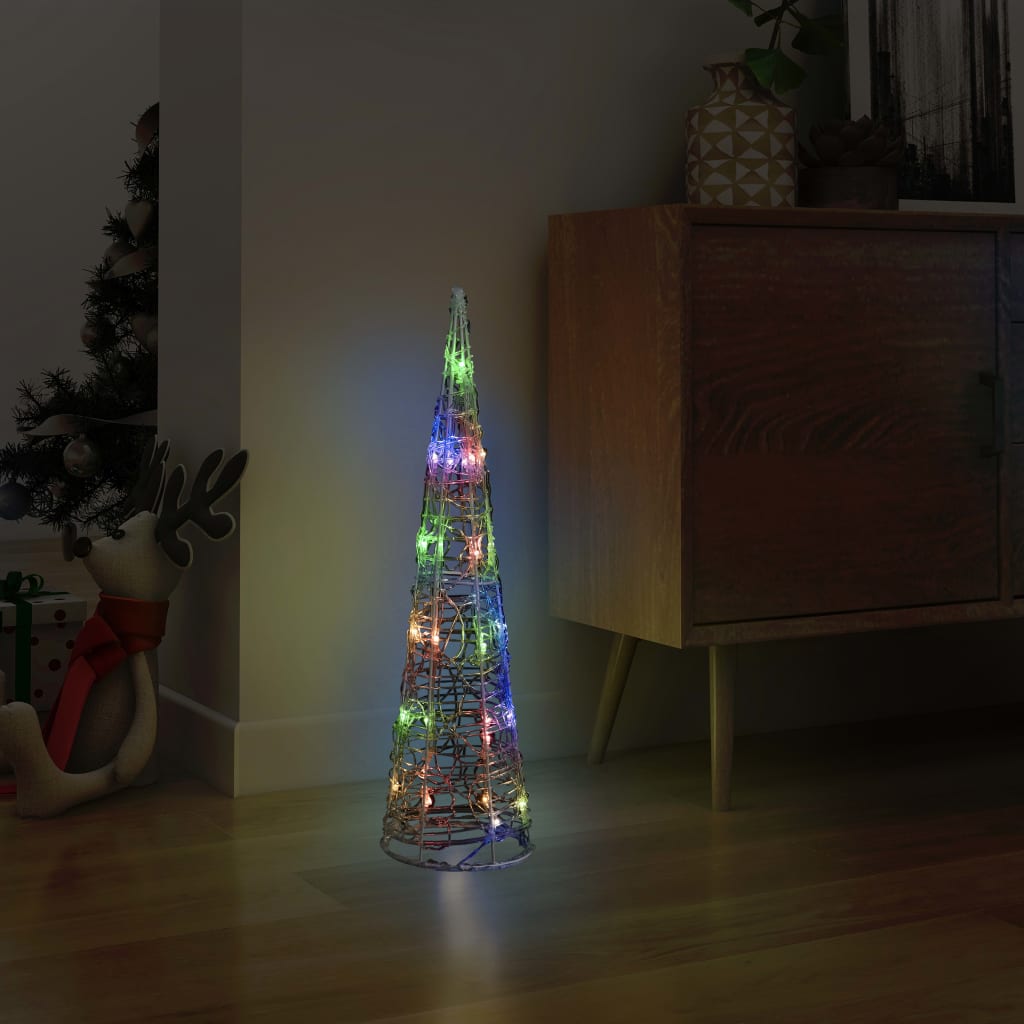 vidaXL akrüülist valguspüramiid, LED-tuli, koonus, värviline 60 cm