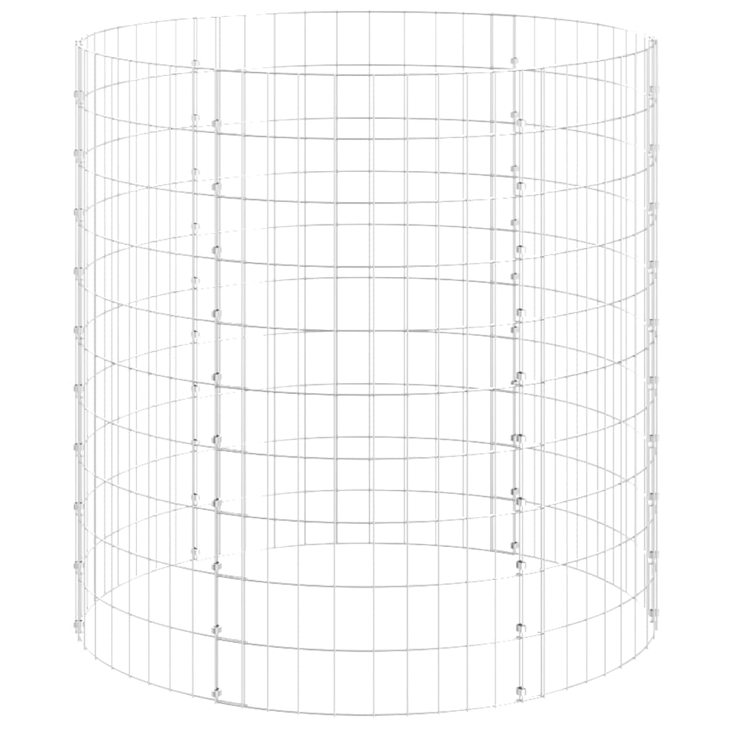 vidaXL ringikujuline gabioonpost, tsingitud teras, Ø100 x 100 cm