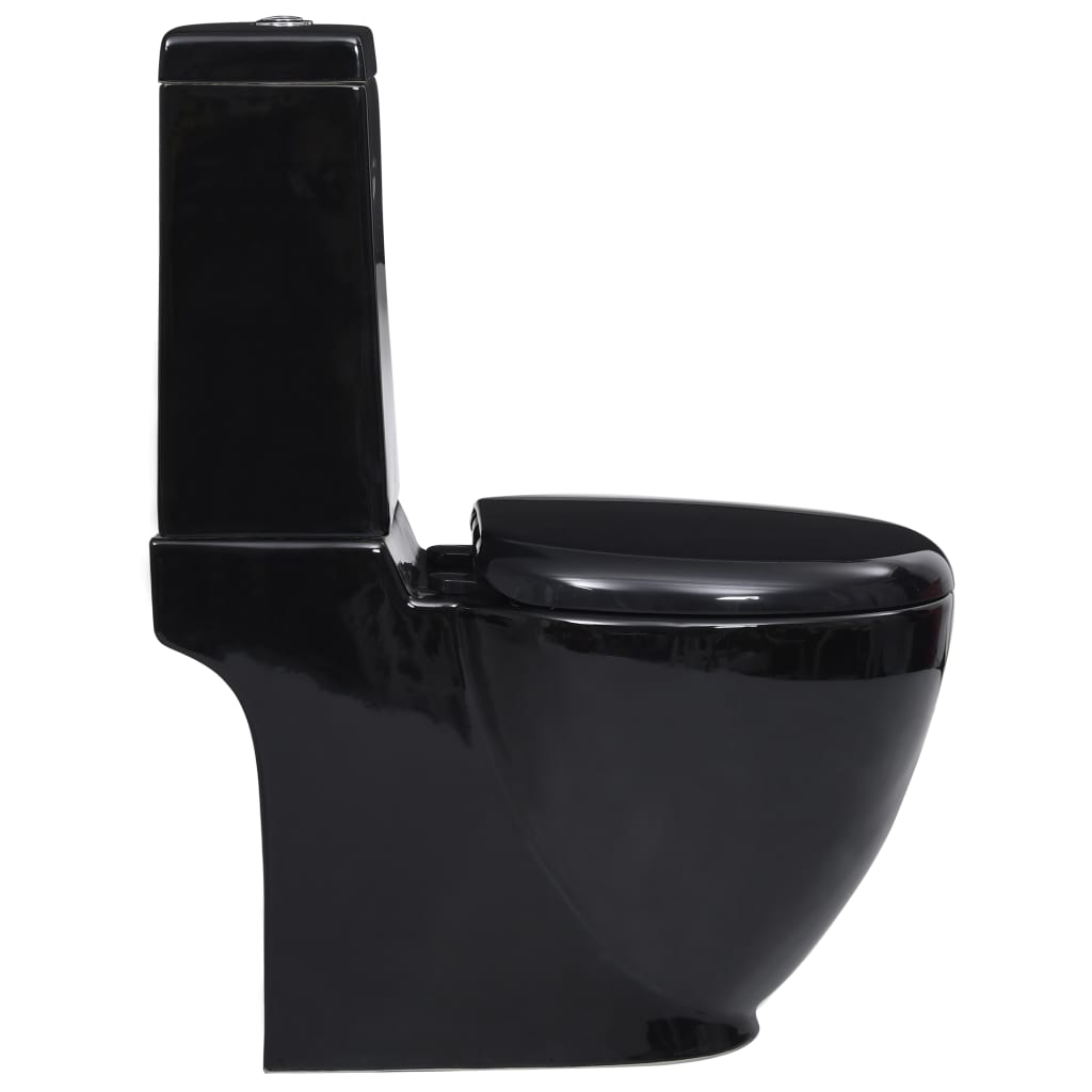 vidaXL keraamiline WC pott tagumise veevooluga, must