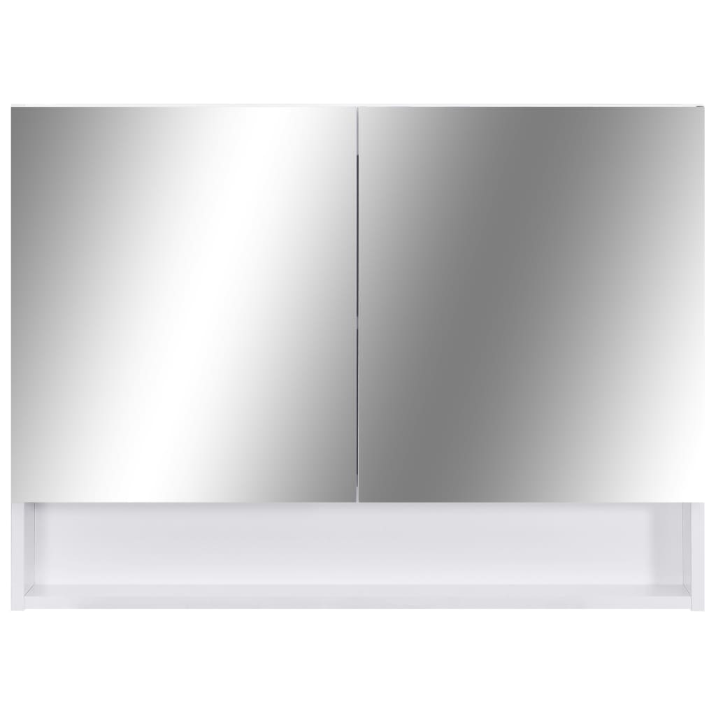 vidaXL LEDidega vannitoa peegelkapp, valge, 80 x 15 x 60 cm, MDF