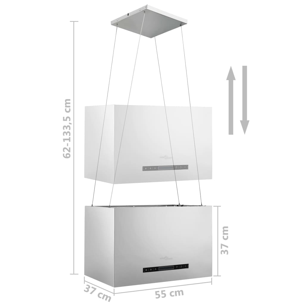 vidaXL rippuv köögisaare kubu puutetundlik LCD 55 cm roostevaba teras