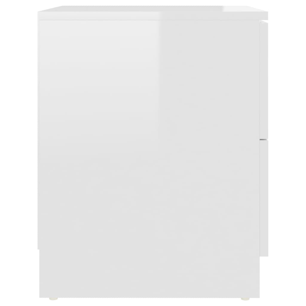 vidaXL öökapp, kõrgläikega valge, 40x40x50 cm, puitlaastplaat