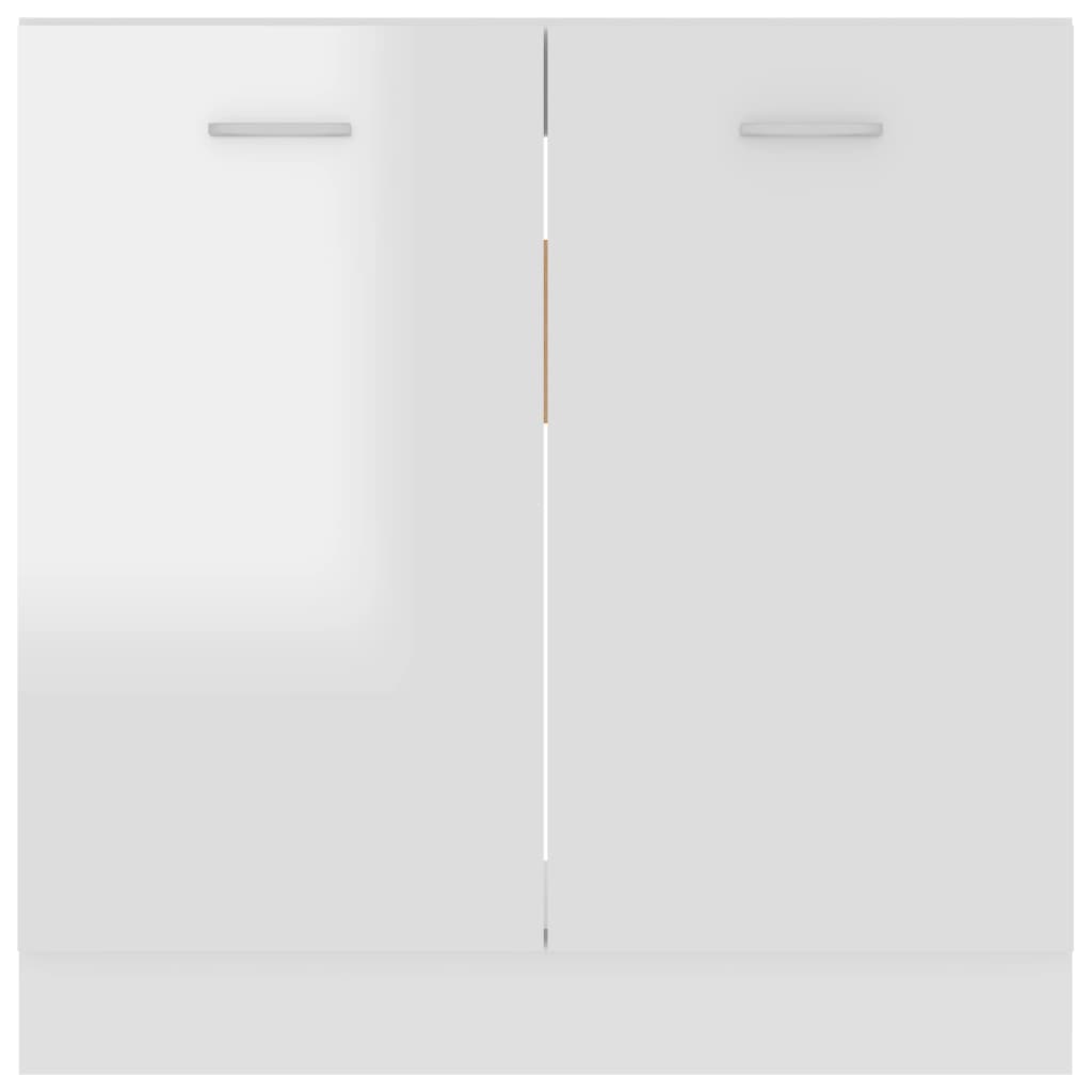 vidaXL valamukapp, kõrgläikega valge, 80 x 46 x 81,5 cm puitlaastplaat