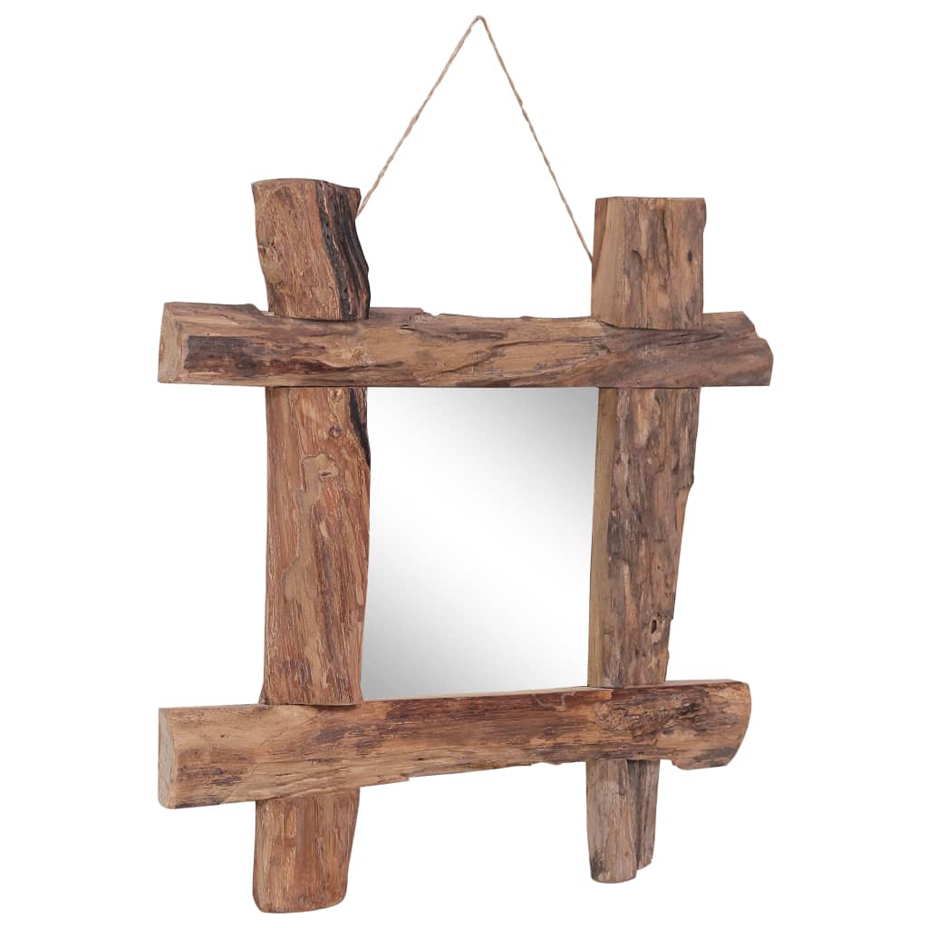 vidaXL puust peegel, naturaalne, 50 x 50 cm, tugev taastatud puit