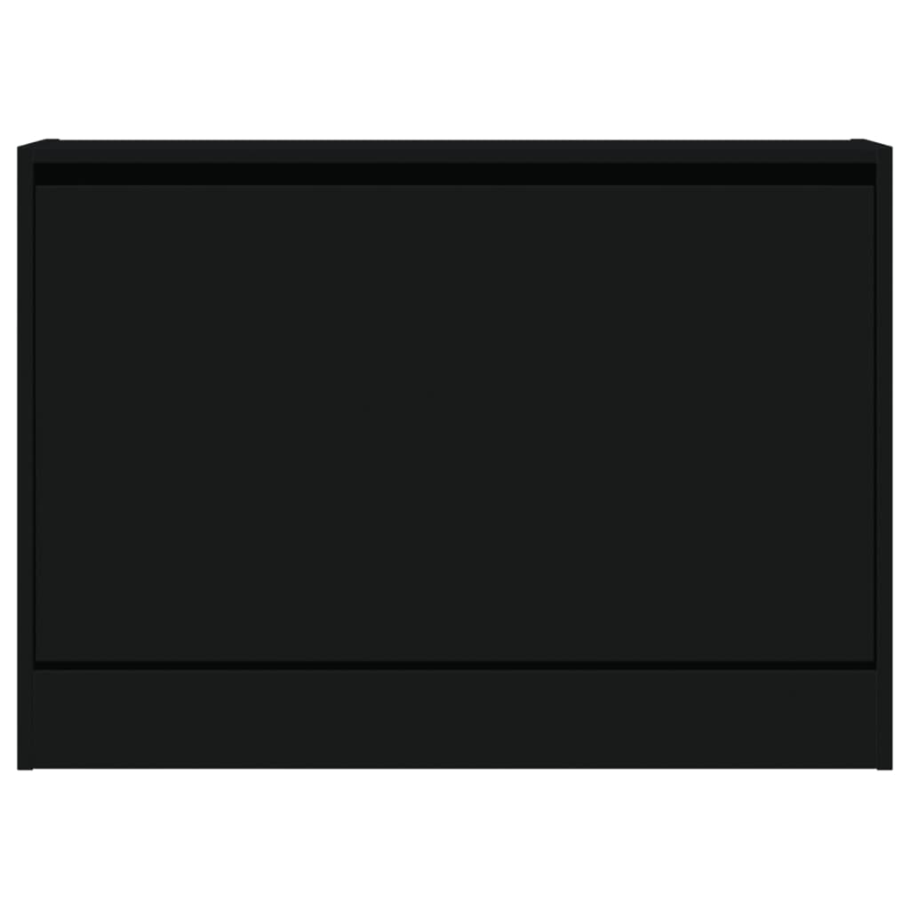vidaXL jalatsikapp, must, 80 x 21 x 57 cm, tehispuit
