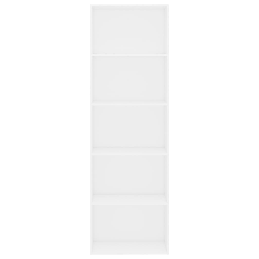 vidaXL 5-korruseline raamaturiiul, valge 60x30x189 cm, puitlaastplaat