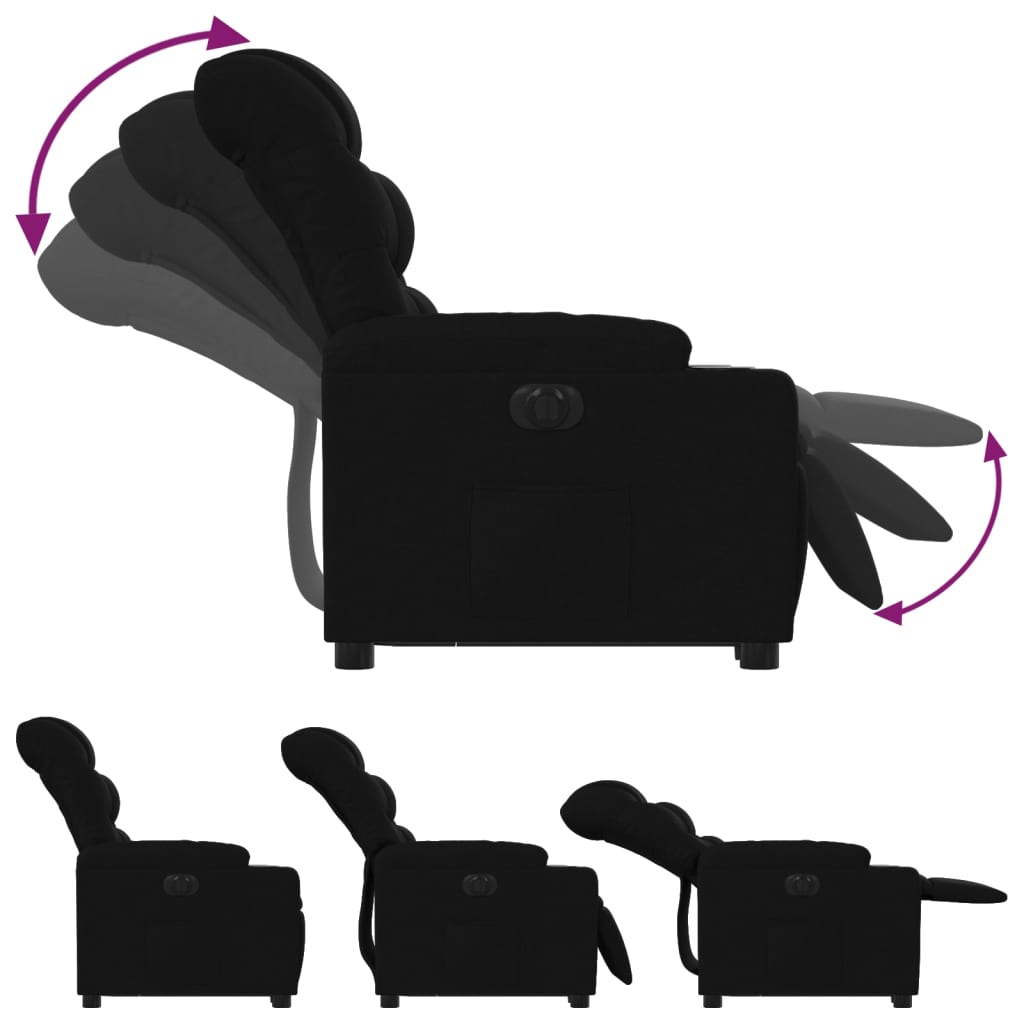 vidaXL elektriline püstitõusmist toetav tugitool, must, kangas