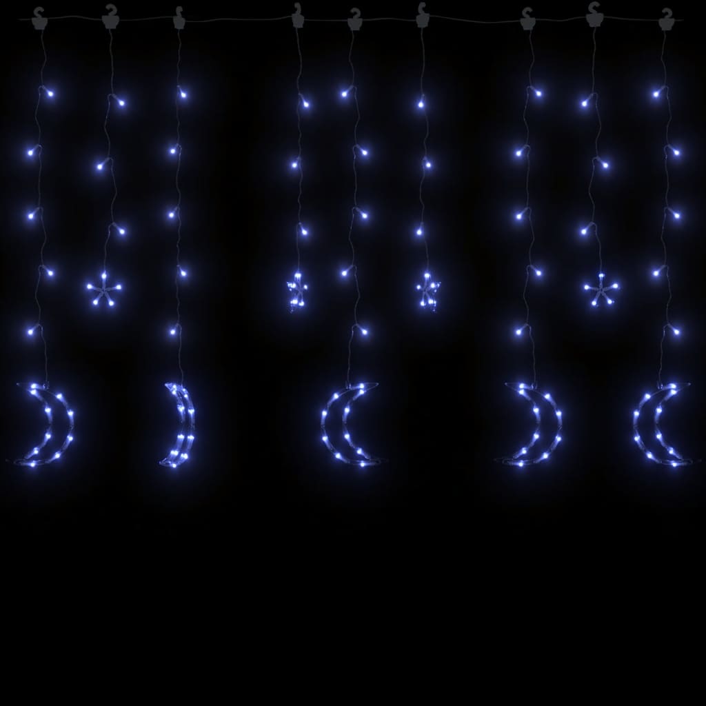 vidaXL haldjatuled tähed ja kuud, puldiga, 138 LEDi, sinine