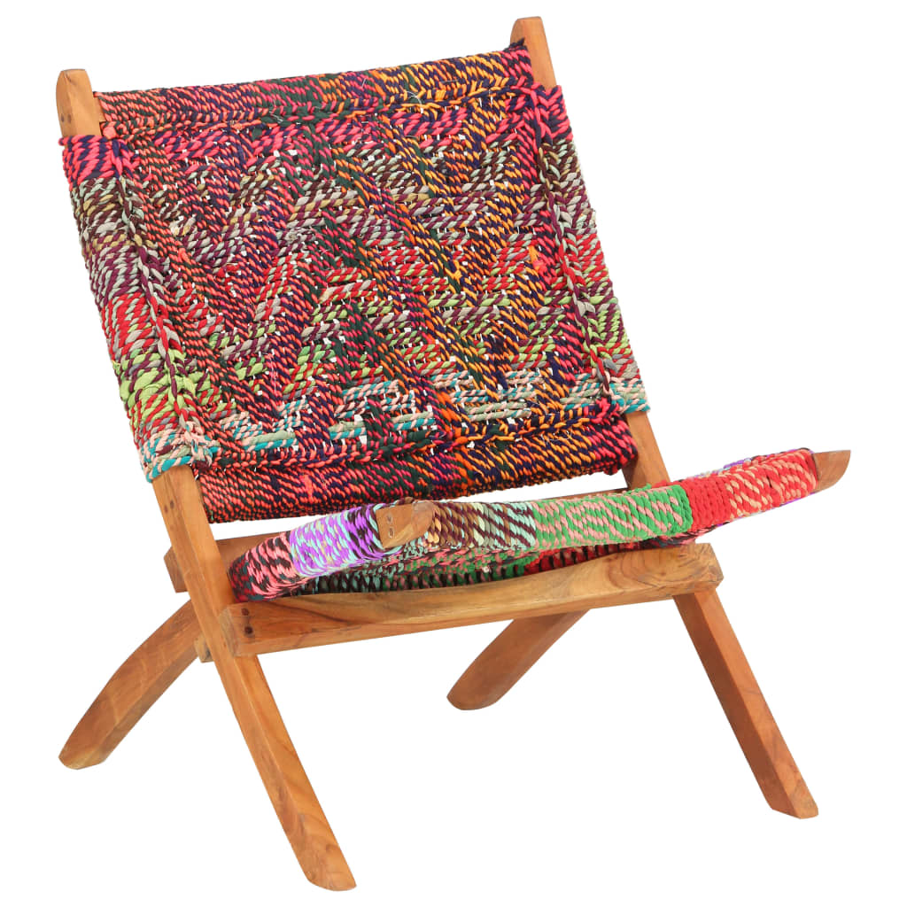 vidaXL kokkupandav Chindi tool, mitmevärviline, kangas