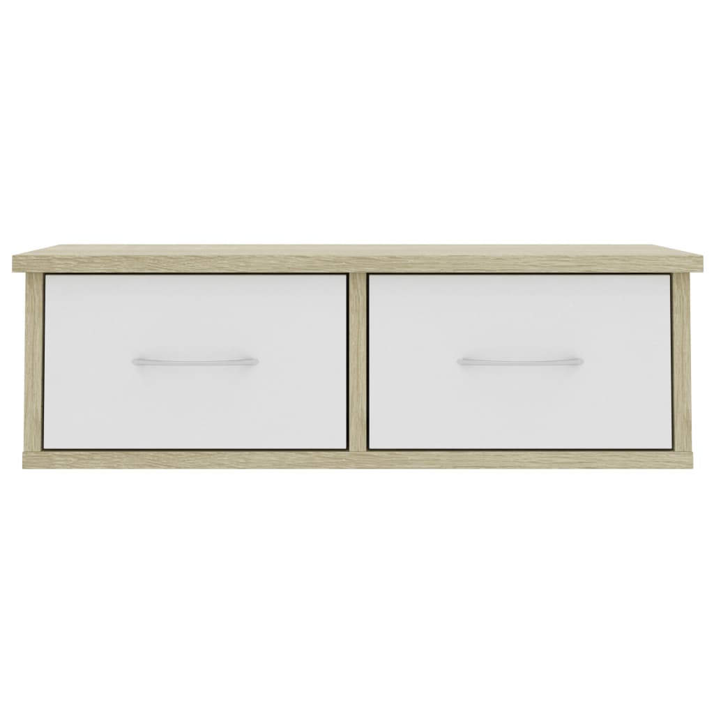 vidaXL seinasahtlid, valge ja Sonoma tamm 60x26x18,5 cm puitlaastplaat
